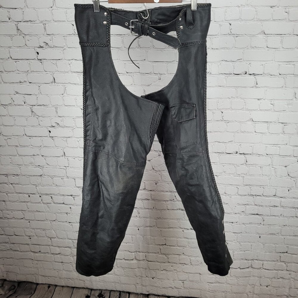 Jafrum Motorcycle Gear Black Removable Quilted Liner Chaps Pants Size Medium M